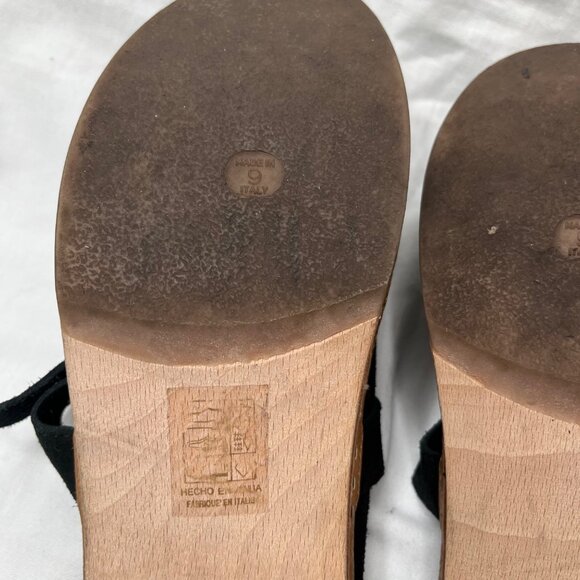 Dr Scholl's Original Collection Black Suede Wood Clog Mules  9 - Picture 5 of 10